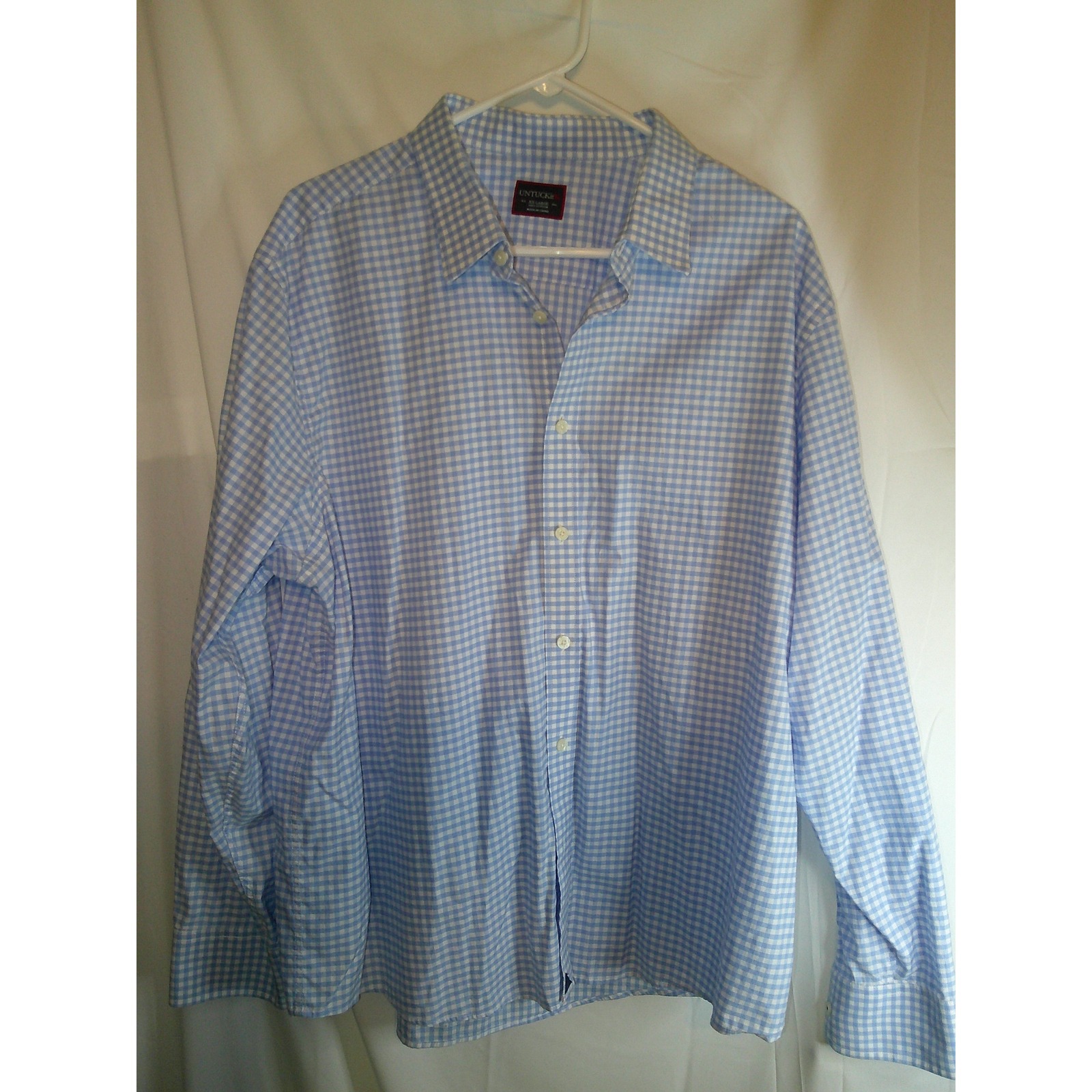 Untuckit Gingham Check Button Down Shirt Long Sleeve Casual Xxl